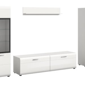 Xonox Combinação de sala - brilhante branco, moldado, 280x160x41 cm