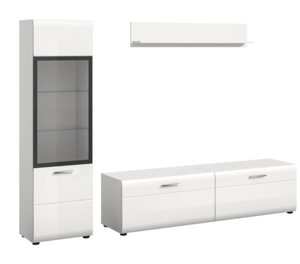 Xonox Combinação de sala - brilhante branco, moldado, 220x160x41 cm