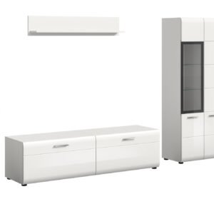 Xonox Combinação de sala - brilhante branco, moldado, 235x160x41 cm