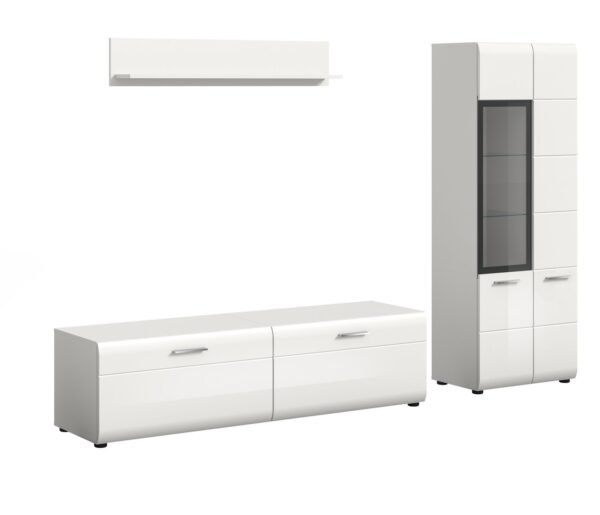 Xonox Combinação de sala - brilhante branco, moldado, 235x160x41 cm