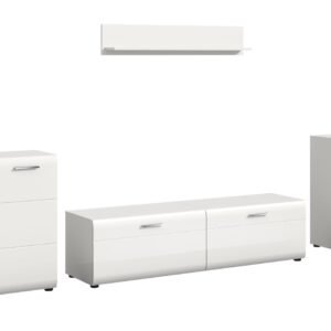 Xonox Combinação de sala - brilhante branco, moldado, 350x160x41 cm