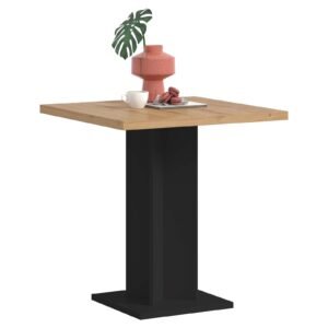 Xonox mesa de jantar - efeito carvalho Artisan e preto, 70x76x70 cm