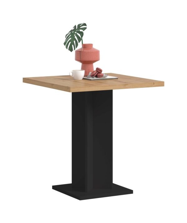 Xonox mesa de jantar - efeito carvalho Artisan e preto, 70x76x70 cm