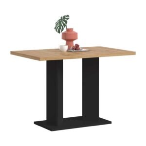 Xonox mesa de jantar - efeito carvalho Artisan e preto, 110x76x70 cm