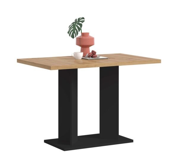 Xonox mesa de jantar - efeito carvalho Artisan e preto, 110x76x70 cm