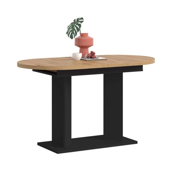 Xonox mesa de jantar - efeito carvalho Artisan e preto, 170x76x70 cm
