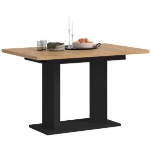 Xonox mesa de jantar - efeito carvalho Artisan e preto, 160x76x80 cm