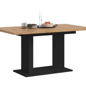 Xonox mesa de jantar - efeito carvalho Artisan e preto, 190x76x90 cm