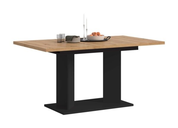 Xonox mesa de jantar - efeito carvalho Artisan e preto, 190x76x90 cm