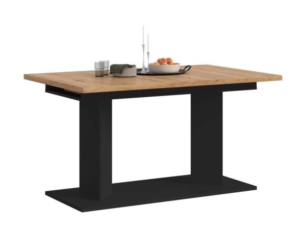 Xonox mesa de jantar - efeito carvalho Artisan e preto, 220x76x100 cm