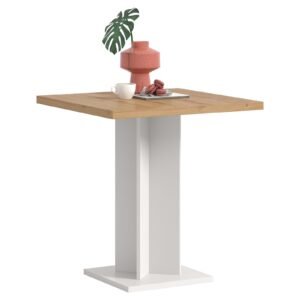 Xonox mesa de jantar - efeito carvalho Artisan e branco, 70x76x70 cm