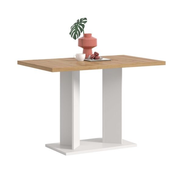 Xonox mesa de jantar - efeito carvalho Artisan e branco, 110x76x70 cm