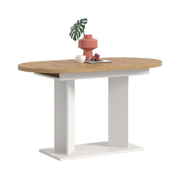 Xonox mesa de jantar - efeito carvalho Artisan e branco, 170x76x70 cm