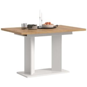 Xonox mesa de jantar - efeito carvalho Artisan e branco, 160x76x80 cm