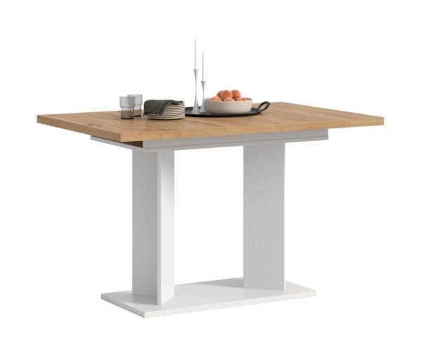 Xonox mesa de jantar - efeito carvalho Artisan e branco, 160x76x80 cm