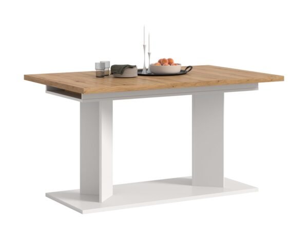 Xonox mesa de jantar - efeito carvalho Artisan e branco, 220x76x100 cm