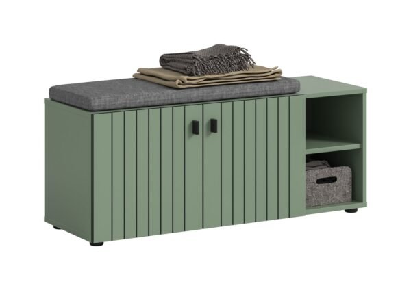 Xonox Banco com almofada de assento - acabamento verde fumo, 106x43x37 cm