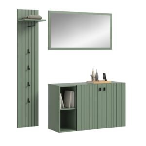 Xonox Combinação de roupeiro - acabamento verde fumo, 152x192x37 cm
