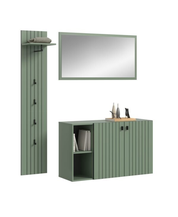 Xonox Combinação de roupeiro - acabamento verde fumo, 152x192x37 cm