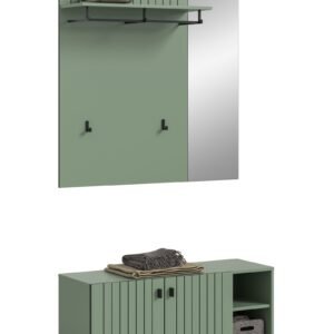 Xonox Combinação de roupeiro - acabamento verde fumo, 106x192x37 cm