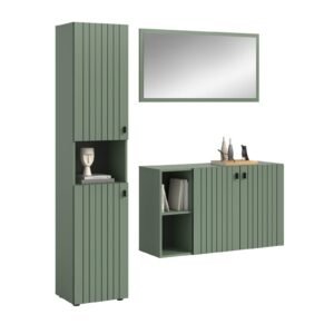 Xonox Combinação de roupeiro - acabamento verde fumo, 161x192x37 cm