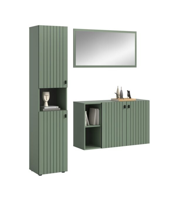 Xonox Combinação de roupeiro - acabamento verde fumo, 161x192x37 cm