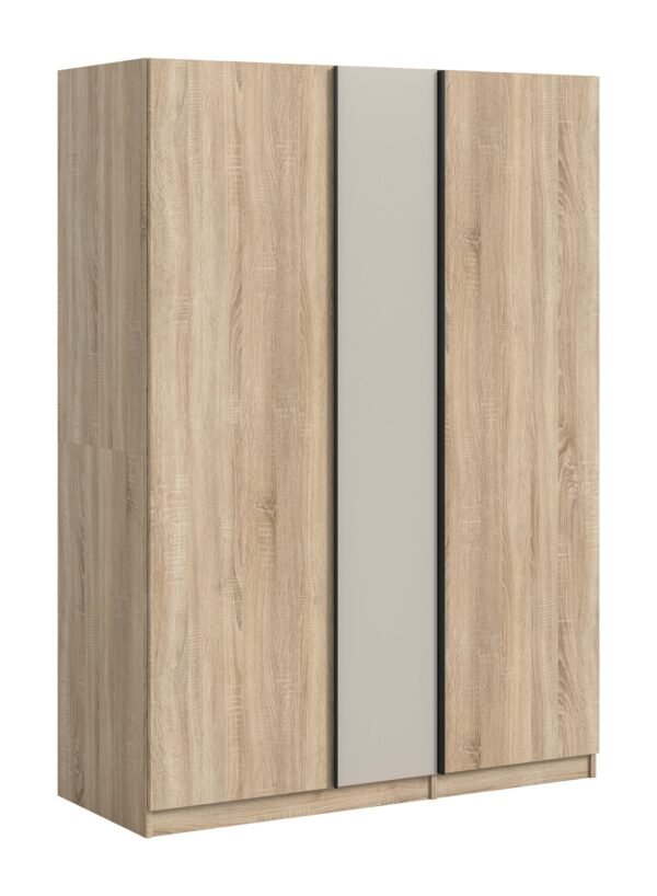 Xonox Roupeiro de 3 portas - acabamento carvalho Sonoma, 130x183x53 cm