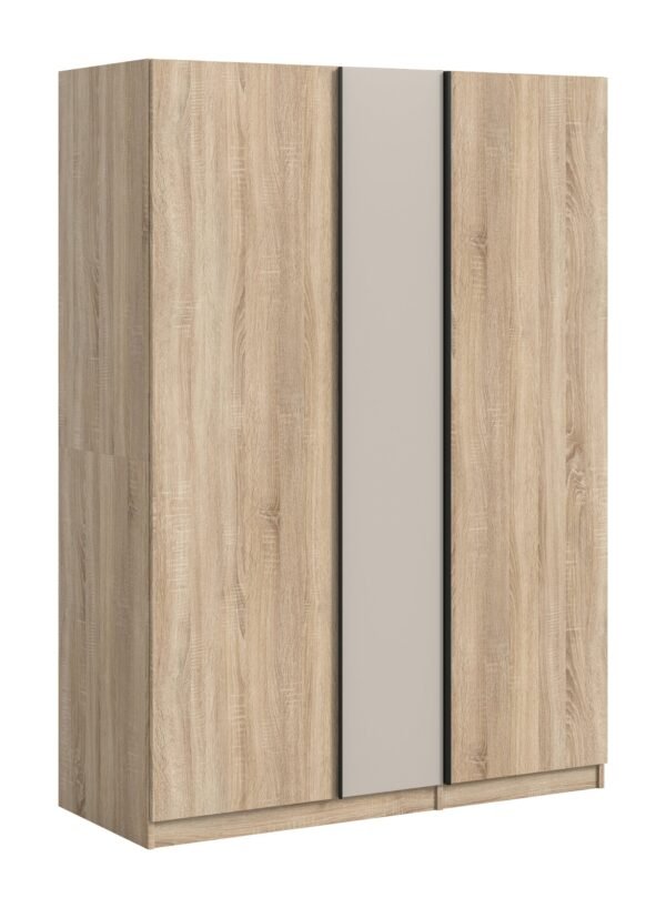 Xonox Roupeiro de 3 portas - acabamento carvalho Sonoma, 130x183x53 cm