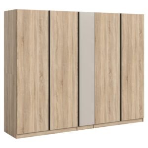 Xonox Roupeiro de 5 portas - acabamento carvalho Sonoma, 230x183x53 cm