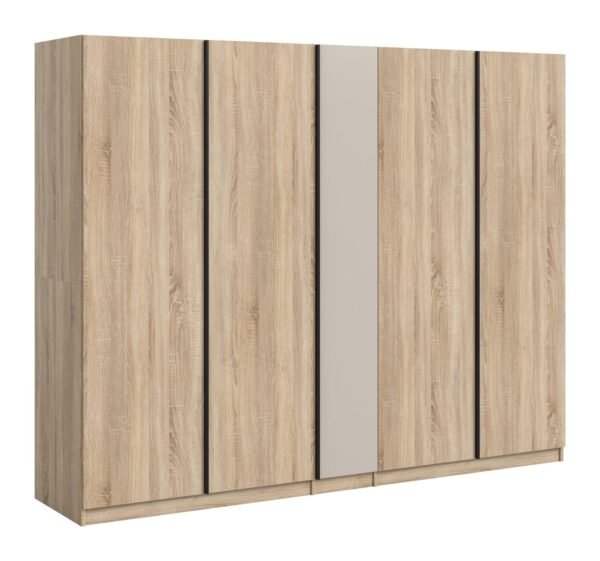 Xonox Roupeiro de 5 portas - acabamento carvalho Sonoma, 230x183x53 cm
