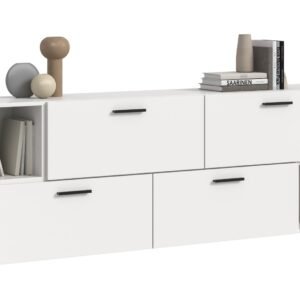 Xonox Combinação de sala - acabamento branco e acabamento branco, 176x97x34 cm
