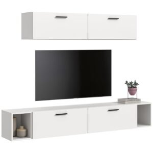Xonox Combinação de sala - acabamento branco e acabamento branco, 202x184x34 cm