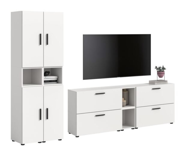 Xonox Combinação de sala - acabamento branco e acabamento branco, 259x182x34 cm