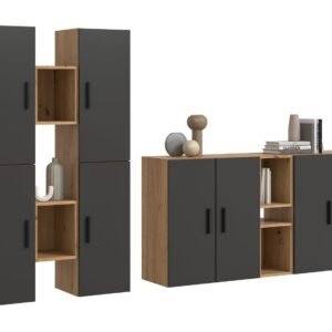 Xonox Combinação de sala - acabamento carvalho Artisan e Basalt acabamento, 270x182x34 cm