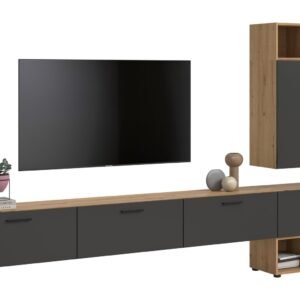 Xonox Combinação de sala - acabamento carvalho Artisan e Basalt acabamento, 300x178x34 cm