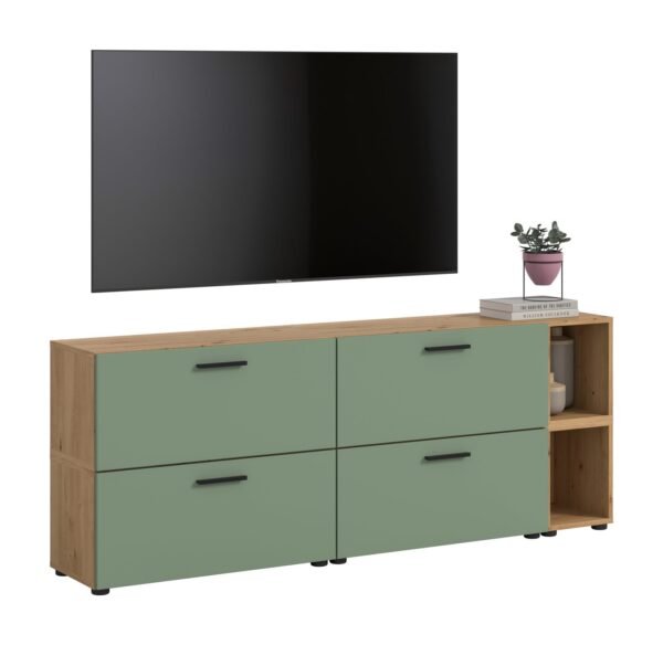 Xonox Combinação de sala - acabamento carvalho Artisan e acabamento verde fumo, 176x67x34 cm
