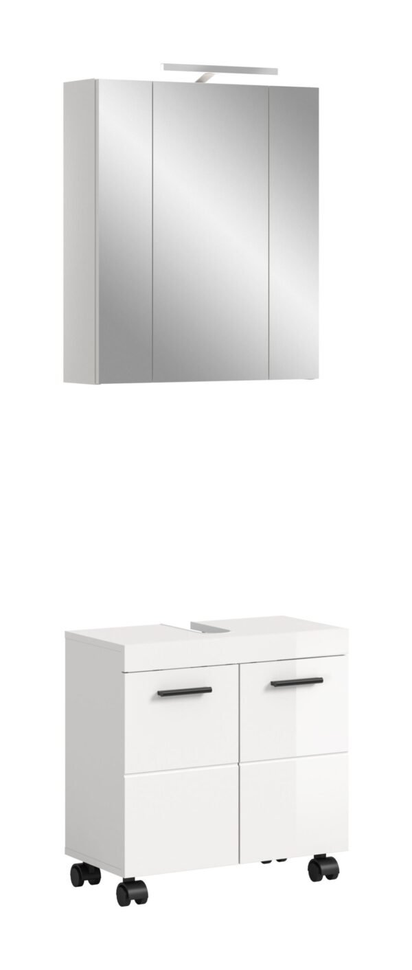 Xonox Combinação de banho com iluminação - brilhante branco, 60x191x30 cm