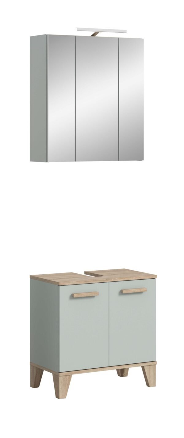 Xonox Combinação de banho com iluminação - verde claro, 60x190x34 cm
