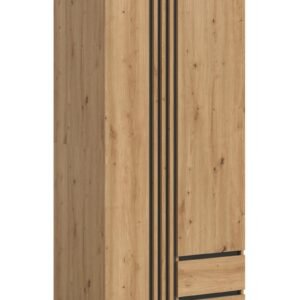 Xonox Roupeiro de 2 portas - acabamento carvalho Artisan, 80x192x56 cm