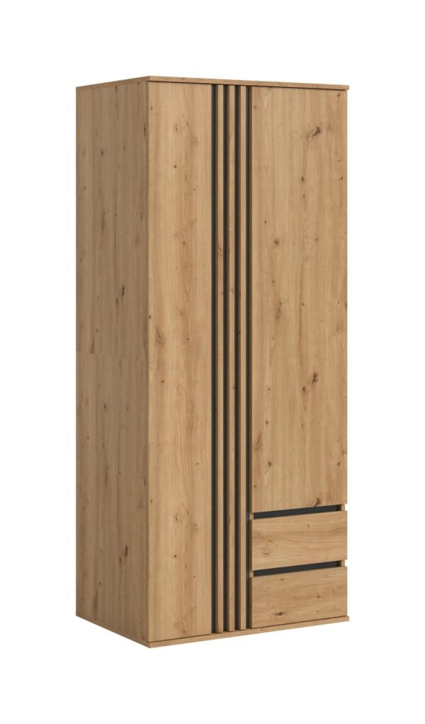 Xonox Roupeiro de 2 portas - acabamento carvalho Artisan, 80x192x56 cm