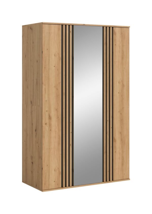 Xonox Roupeiro de 3 portas - acabamento carvalho Artisan, 120x192x56 cm