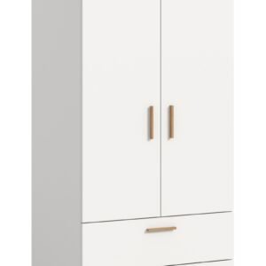 Xonox Roupeiro de 2 portas - acabamento branco e acabamento carvalho Artisan, 81x198x51 cm