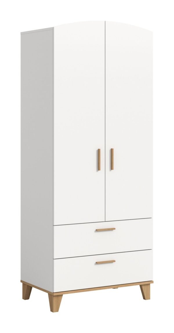 Xonox Roupeiro de 2 portas - acabamento branco e acabamento carvalho Artisan, 81x198x51 cm