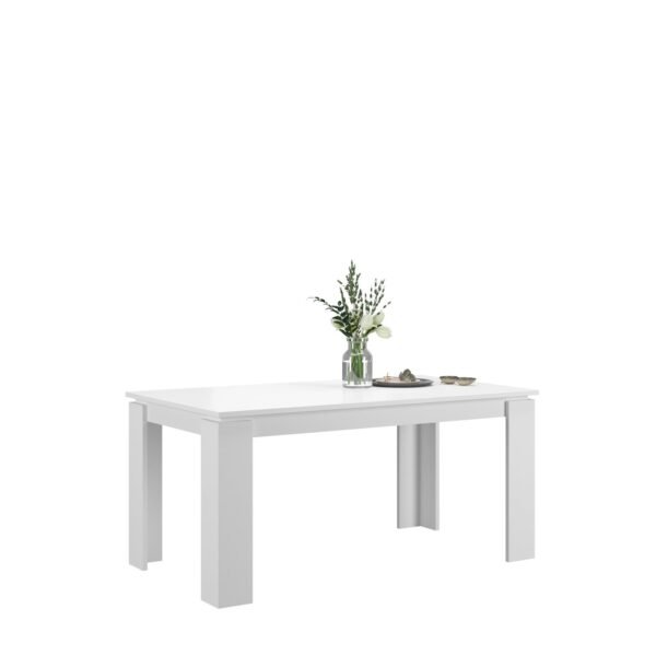 Xonox mesa de jantar - acabamento branco, extensível, 160-200x76x90 cm